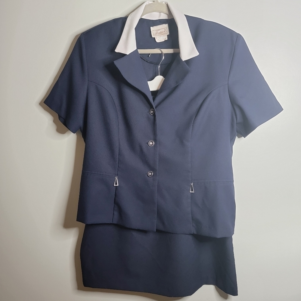 Vintage Tradition 18 Navy Blue 2 Piece Blazer & Skirt